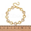 Brass Micro Pave Clear Cubic Zirconia Link Bracelets for Women BJEW-D342-03G-5