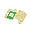 Golden Plated Alloy Enamel Pendants X-ENAM-Z017-12G-02-2