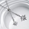 304 Stainless Steel Star Lariat Slider Necklaces NJEW-R026-14P-1
