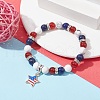 Independence Day Natural Mixed Gemstone Round Beaded Stretch Bracelet BJEW-TA00434-2