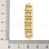 Rack Plating Brass Clear Cubic Zirconia Connector Charms KK-C074-19G-01-3