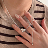 Beebeecraft 2Pcs 2 Styles 925 Sterling Silver Spring Gate Rings STER-BBC0007-41-6