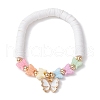 Polymer Clay Heishi Surfer Stretch Bracelet with Acrylic Butterfly Charms BJEW-JB09915-02-1