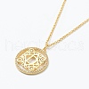 Brass Micro Pave Clear Cubic Zirconia Pendant Necklaces NJEW-J059-01D-1