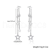 Rhodium Plated 925 Sterling Silver Micro Pave Cubic Zirconia Dangle Stud Earrings IZ0246-1-6