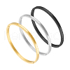 Unicraftale 3Pcs 3 Colors Egg Shaped 201 Stainless Steel Grooved Hinged Bangles STAS-UN0055-67A-1