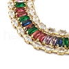 Brass Micro Pave Cubic Zirconia Bracelets for Women BJEW-R100-04G-01-2