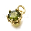 Brass Pave Cubic Zirconia Pendants KK-V002-23G-03-2