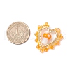Mushroom Handmade Lampwork with Grade A Round Glass Seed Beads and Rack Plating Alloy Open Back Bezel Pendants and Electroplate Glass Beads Pendants PALLOY-MZ00689-02-2