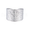 304 Stainless Steel Snake Pattern Open Cuff Ring RJEW-S405-257P-2