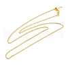 1mm Rack Plating Brass Cable Chain Adjustable Slider Necklaces for Women Men MAK-L044-04G-1