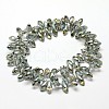 Faceted Teardrop Full Rainbow Plated Electroplate Glass Beads Strands EGLA-J131-FR12-2