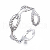 Non-Tarnish 304 Stainless Steel Oval Wrap Open Cuff Ring RJEW-T023-18P-3