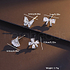 4Pcs Elegant S925 Sterling Silver Flower & Butterfly & Maple Leaf & Bowknot Stud Earrings KP6101-2-3