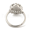 Oval with Saint Rack Plating Brass Adjustable Rings for Women RJEW-I105-03P-01-3