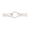 Brass Micro Pave Clear Cubic Zirconia Fold Over Clasps KK-C076-01S-1
