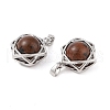 Natural Mahogany Obsidian Round Pendants G-M440-04B-P-2