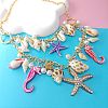 Alloy & Plastic Pearl & Natural Shell Pendant Necklaces FS-WGF2DC0-03-1