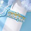 5Pcs 5 Styles Heart Acrylic & Glass Seed Beaded Stretch Bracelet Sets BJEW-JB10473-03-4