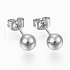 Tarnish Resistant 201 Stainless Steel Ball Stud Earrings STAS-P179-02P-8mm-1
