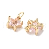 Brass Micro Pave Clear Cubic Zirconia Pendants KK-Q031-19G-02-2