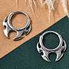 Fire Shaped 316 Surgical Stainless Steel Hoop Earrings EJEW-G416-35P-1