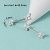 304 Stainless Steel Clear Cubic Zirconia Nipple Rings WG32E94-02-1