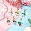 Flower Transparent Glass Pendant Decorations HJEW-JM03295-01-1