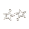 925 Sterling Silver Hollow Star Charms STER-B005-38P-2