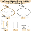 SUNNYCLUE 10Pcs Adjustable 304 Stainless Steel Slider Bracelet Making DIY-SC0026-31-2