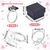 Anti-Tarnish  1Pc Rhodium Plated 925 Sterling Silver Open Cuff Ring Findings FIND-NB0004-90-2