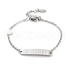 201 Stainless Steel Heart & Rectangle with Word Baby Link Bracelets BJEW-B090-02B-2