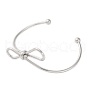 304 Stainless Steel Cuff Bangles for Women STAS-P373-05P-2