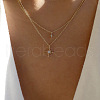 Alloy Double Layered Crystal Rhinestone Star Pendant Necklaces for Women WGFECA3-01-1