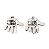 Tibetan Style Alloy Hand Carved Word Hand Made Charms X-TIBEP-O009-31-1