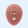 316L Surgical Stainless Steel Micro Pave Clear Cubic Zirconia Belly Rings FS-WGA8928-05-1