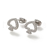 304 Stainless Steel Micro Pave Clear Cubic Zirconia Stud Earrings EJEW-H018-02P-02-2