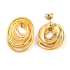 Ion Plating(IP) 304 Stainless Steel Stud Earrings EJEW-G395-07G-1