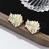 Brass Clear Cubic Zirconia Hoop Earrings EJEW-Q014-17G-4