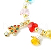 Transparent Glass Butterfly & Imitation Pearl Beaded Stretch Bracelets BJEW-JB10727-3
