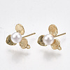 Brass Stud Earring Findings KK-S348-232-1