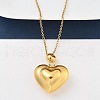 201 Stainless Steel Love Heart Pendant Necklaces for Women NJEW-Z069-01G-02-1