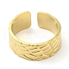 304 Stainless Steel Textured Open Cuff Ring for Women RJEW-I098-23G-2