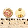 304 Stainless Steel Enamel Flat Round with Moon Stud Earrings STAS-D368-03G-7