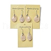 Natural Rose Quartz Teardrop Dangle Earrings EJEW-I315-02P-04-3