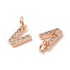 Brass Micro Pave Grade AAA Cubic Zirconia Charms ZIRC-P067-11RG-V-NR-3