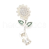 Brass Micro Pave Cubic Zirconia Fold Over Clasps KK-Z072-18S-1