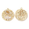 Brass Micro Pave Cubic Zirconia Pendants KK-C028-39G-1