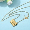 304 Stainless Steel Envolope & Bird Pendant Necklaces for Women NJEW-U037-01B-G-1
