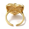 Brass Micro Pave Cubic Zirconia Cuff Rings for Women RJEW-G325-06G-3
